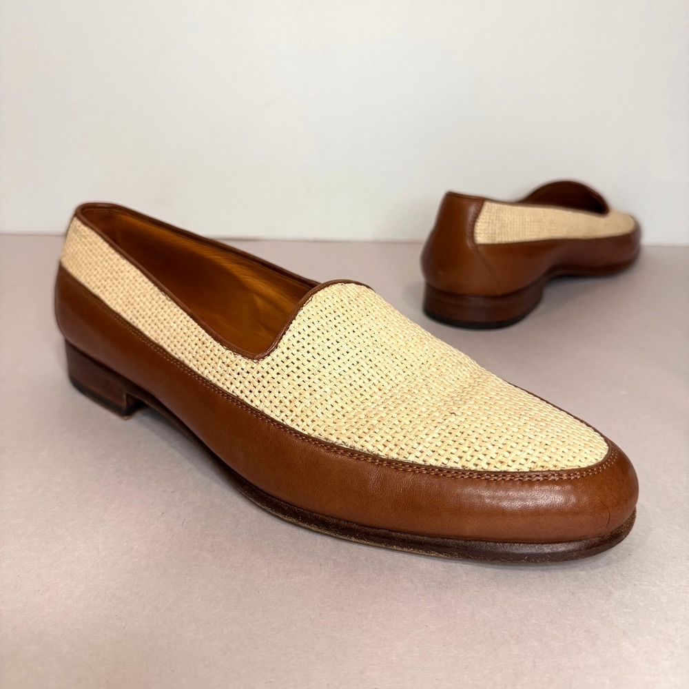 Vintage Aldo Bruè Loafers Size 9.5 Leather Classic Slip On Preppy Yacht Coastal